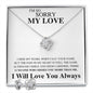 I'm Sorry - I Hide My Tears - Valentine's Love Knot Necklace