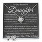 Gift For Daughter From Mom & Dad Love Knot Necklace With Earrings Dream Msg