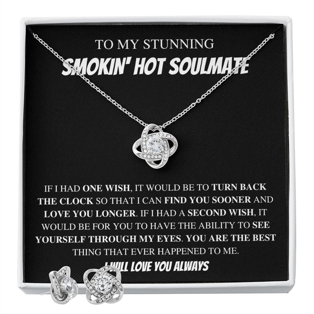 To My Stunning Soulmate In Blk - Valentine's Love Knot Necklace