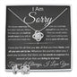 Apology Gift For Loved One Love Knot Necklace With Earrings Dream Msg
