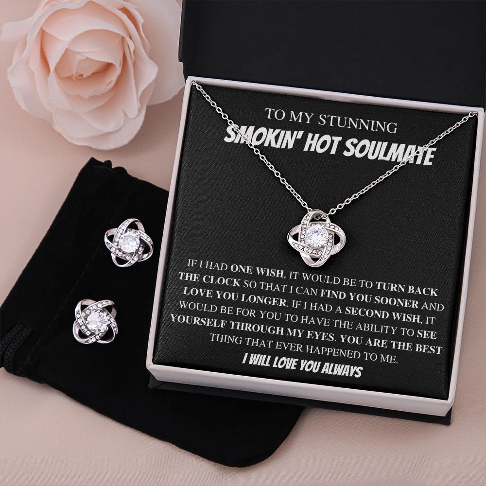 To My Stunning Soulmate In Blk - Valentine's Love Knot Necklace