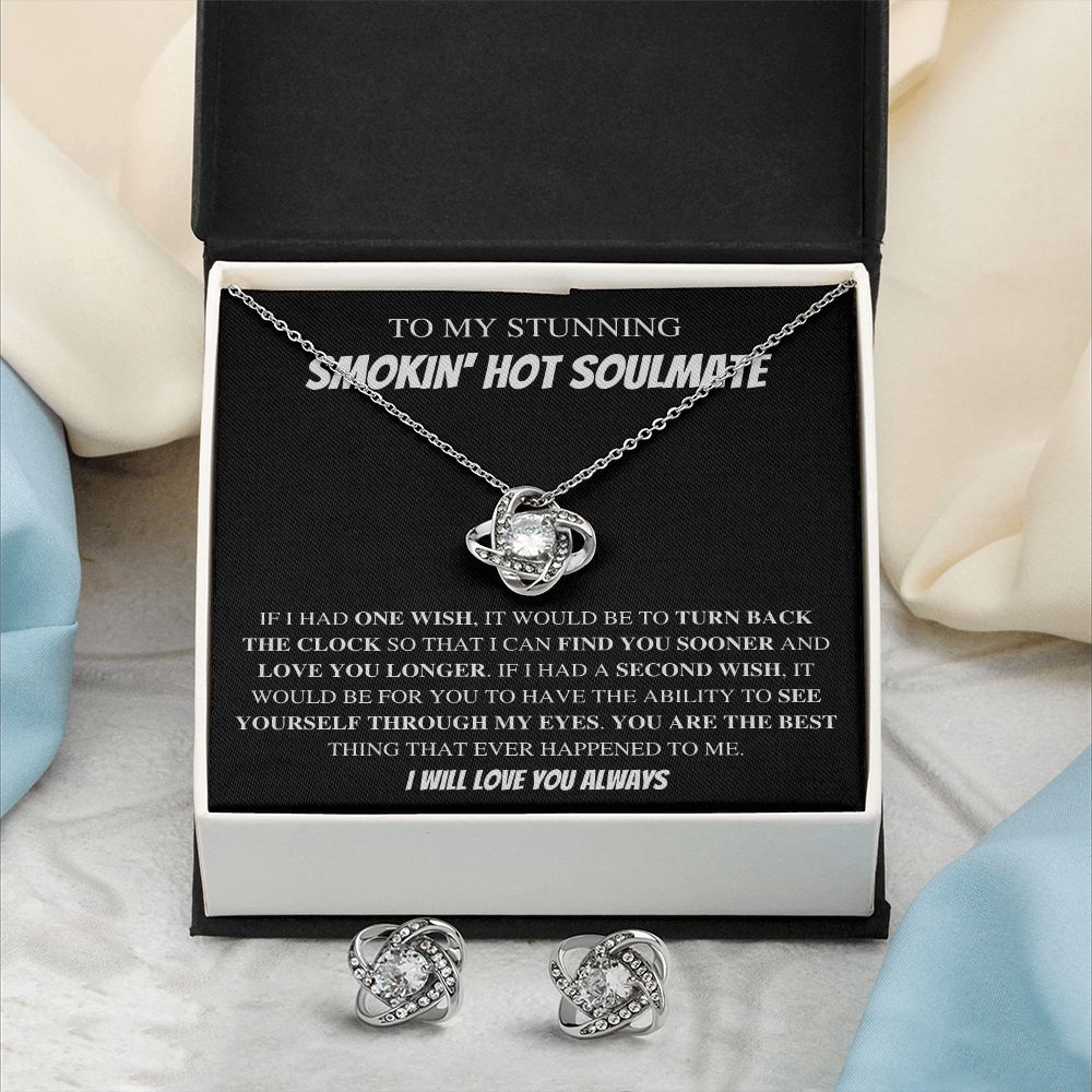To My Stunning Soulmate In Blk - Valentine's Love Knot Necklace