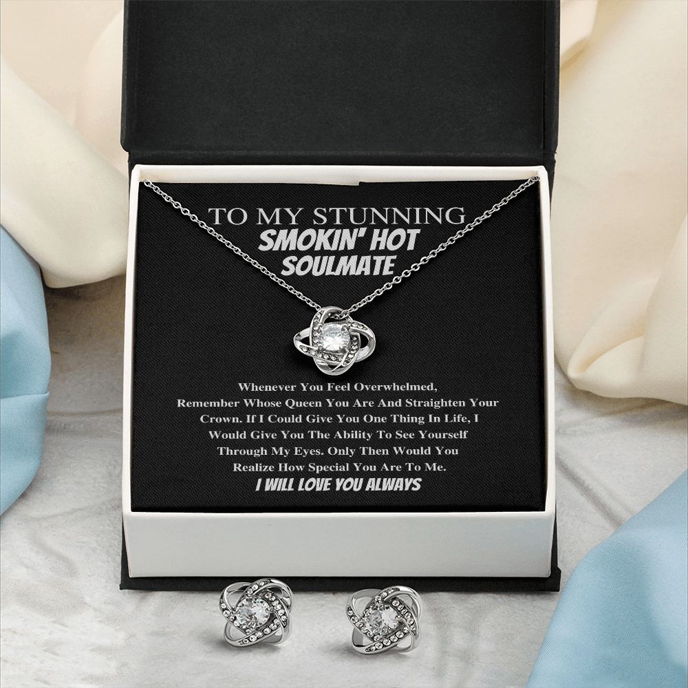 To My Stunnin' Smokin' Hot Soulmate In Blk - Valentine's Love Knot Necklace