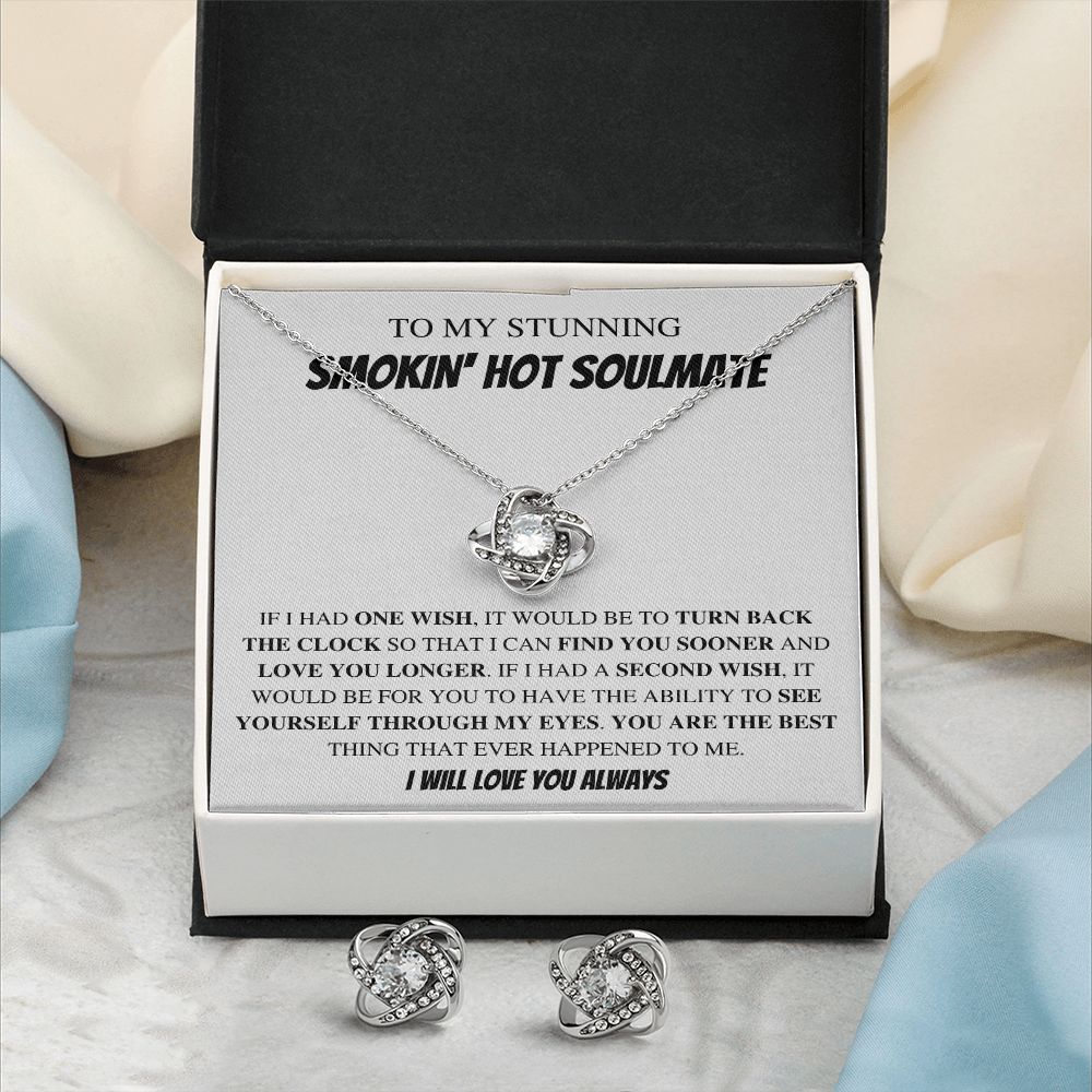 To My Stunning Soulmate In Wht - Valentine's Love Knot Necklace