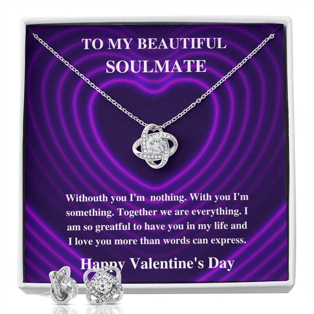To My Soulmate Woman Of My Dreams - Valentine's Love Knot Necklace