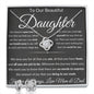 Gift For Daughter From Mom & Dad Love Knot Necklace With Earrings Dream Msg