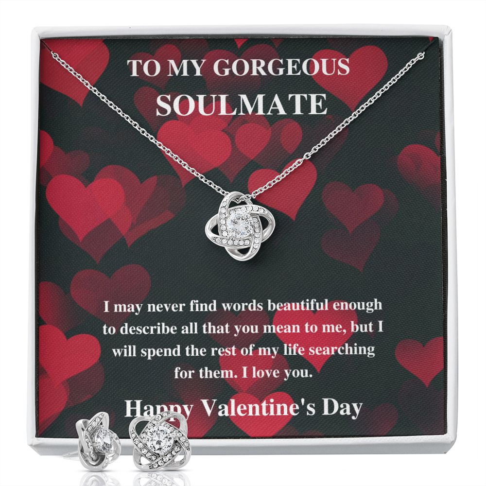 To My Soulmate Woman Of My Dreams - Valentine's Love Knot Necklace