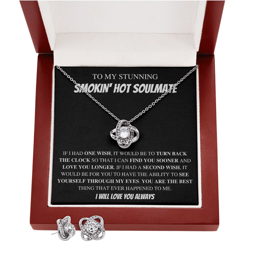 To My Stunning Soulmate In Blk - Valentine's Love Knot Necklace