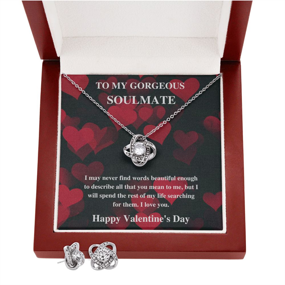 To My Soulmate Woman Of My Dreams - Valentine's Love Knot Necklace