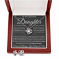 Gift For Daughter From Mom & Dad Love Knot Necklace With Earrings Dream Msg