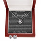 Gift For Daughter From Mom & Dad Love Knot Necklace With Earrings Blk See The Way I Do Msg Card