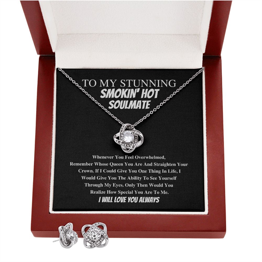 To My Stunnin' Smokin' Hot Soulmate In Blk - Valentine's Love Knot Necklace