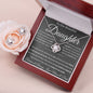 Gift For Daughter From Mom & Dad Love Knot Necklace With Earrings Dream Msg