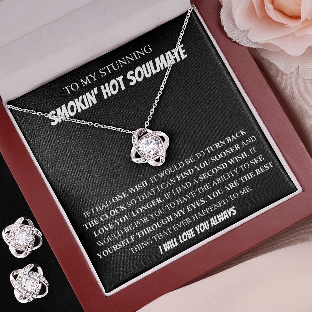To My Stunning Soulmate In Blk - Valentine's Love Knot Necklace