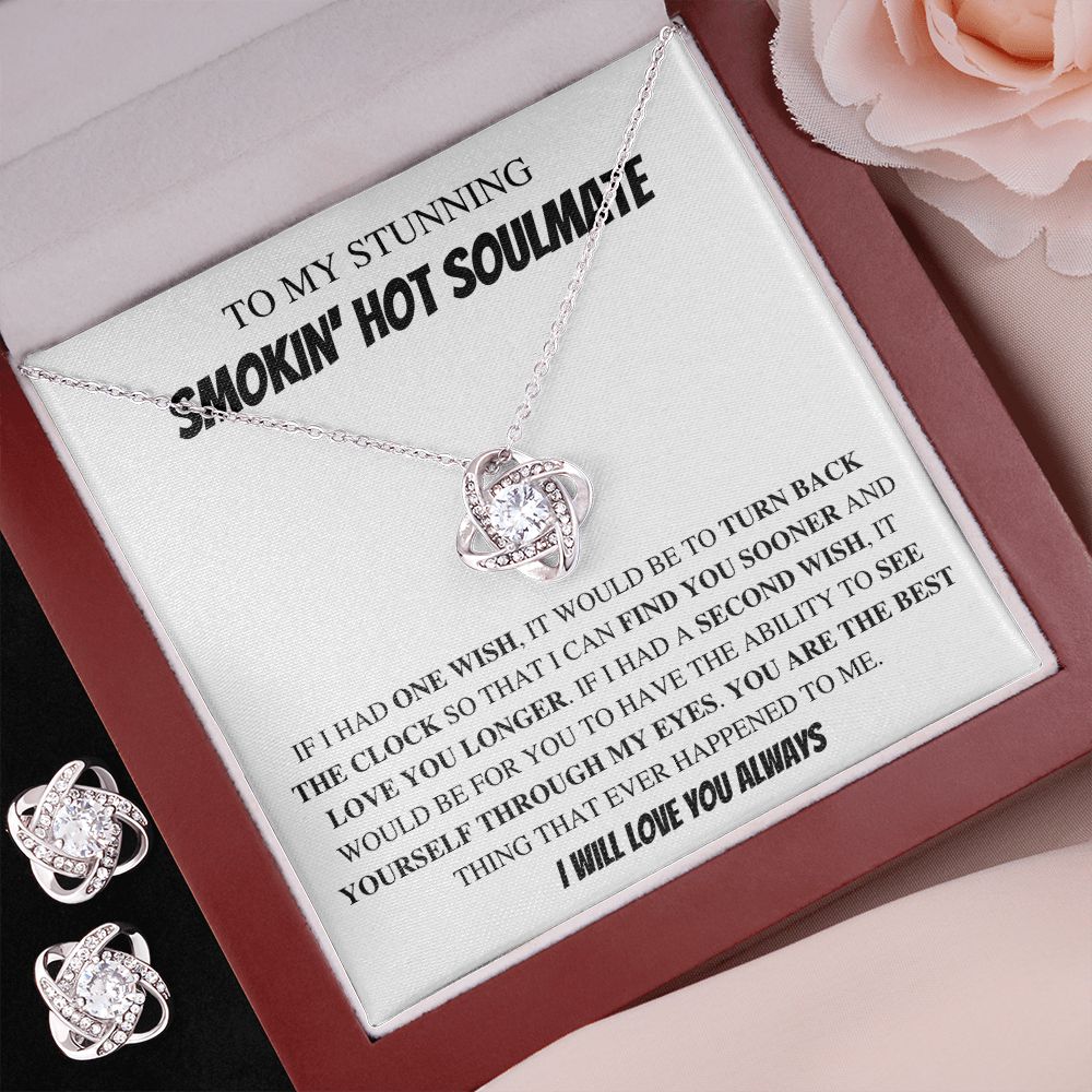 To My Stunning Soulmate In Wht - Valentine's Love Knot Necklace
