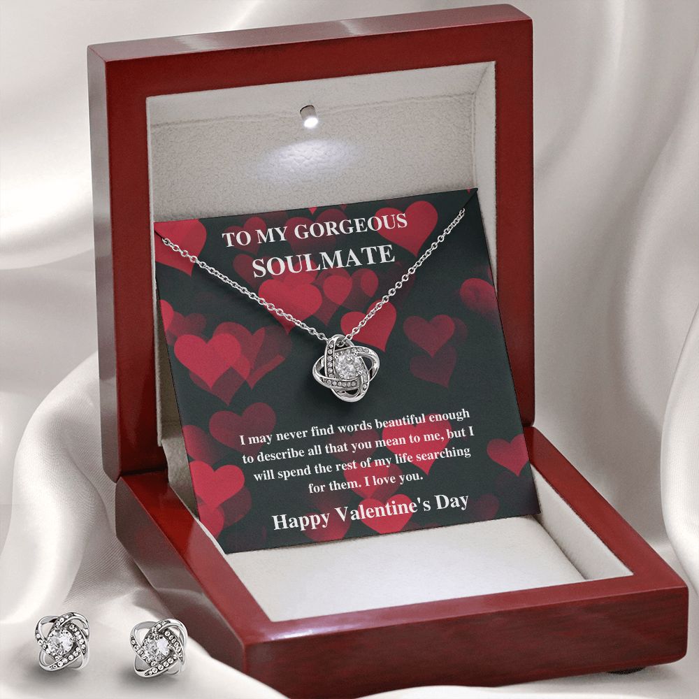 To My Soulmate Woman Of My Dreams - Valentine's Love Knot Necklace