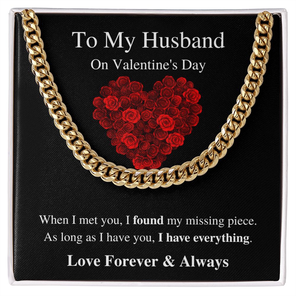 To My Husband - Valentine's Cuban Link Chain