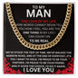 To My Man - Test OF Time - Valentine's Cuban Link Necklace