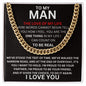 To My Man - Test Of Time - Valentine's Cuban Link Necklace