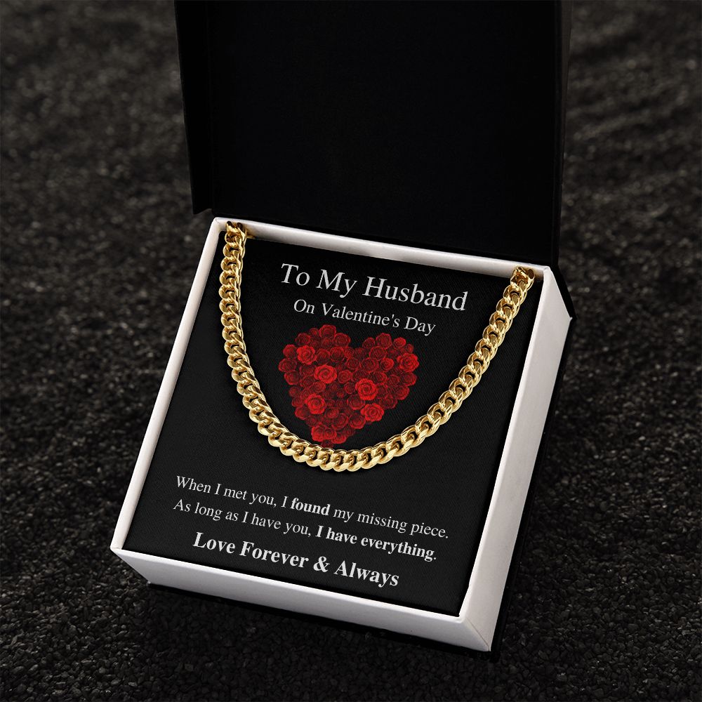 To My Husband - Valentine's Cuban Link Chain