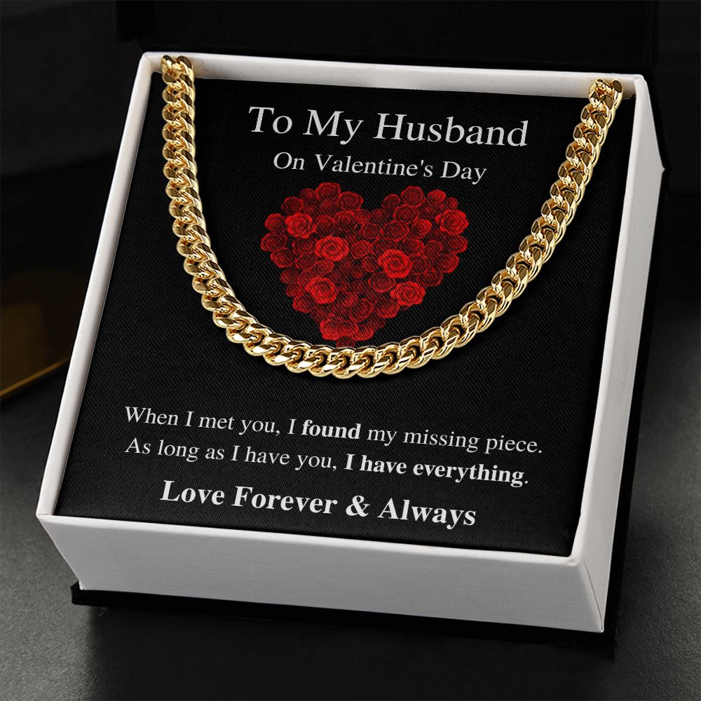 To My Husband - Valentine's Cuban Link Chain