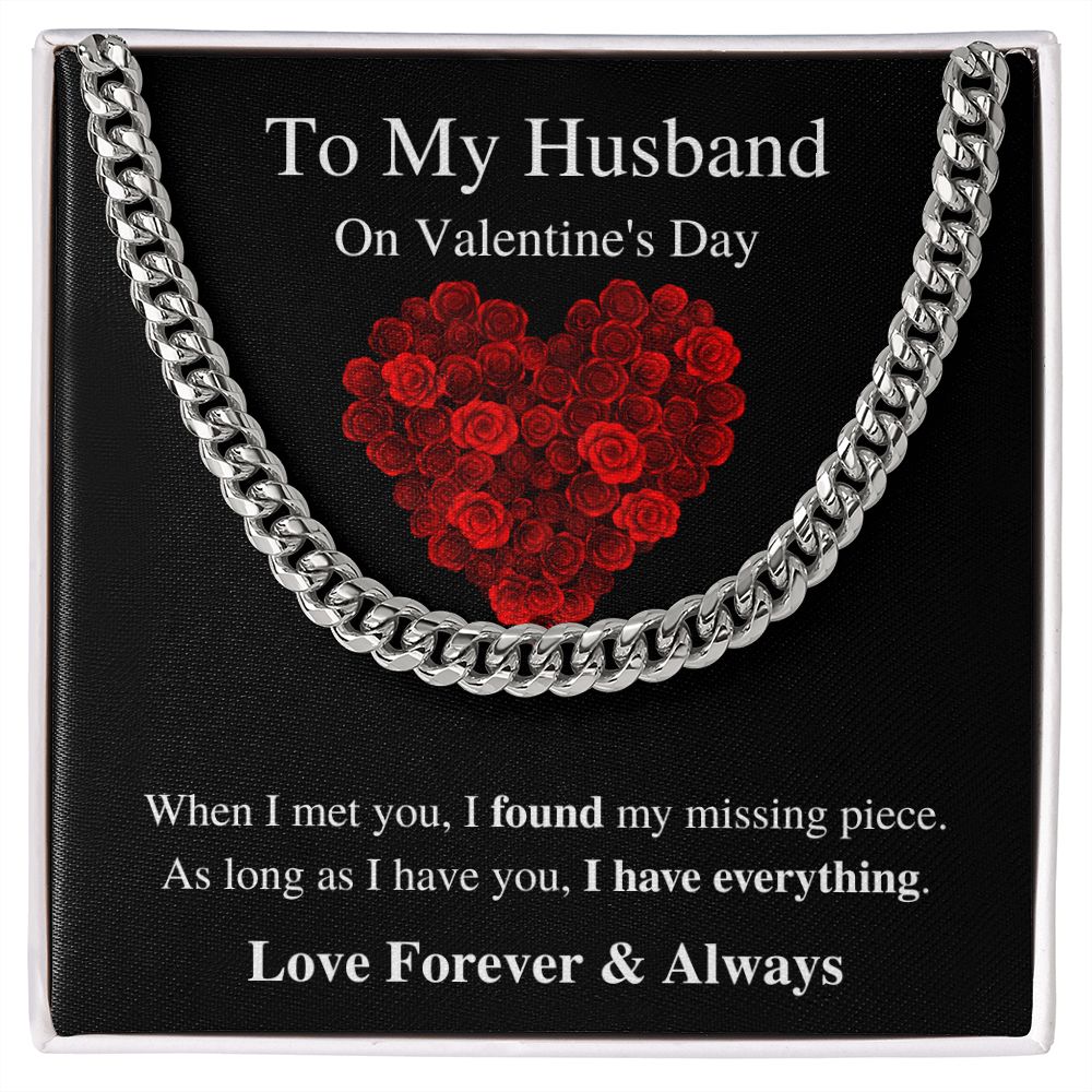 To My Husband - Valentine's Cuban Link Chain