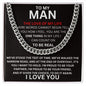 To My Man - Test Of Time - Valentine's Cuban Link Necklace