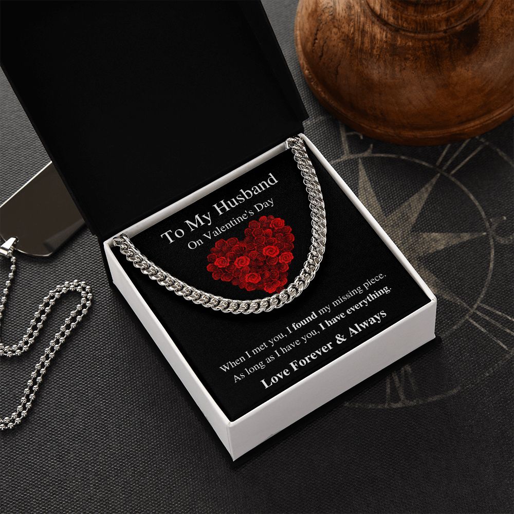 To My Husband - Valentine's Cuban Link Chain