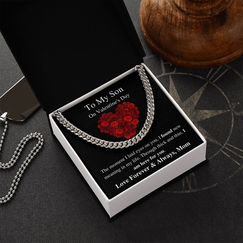 To My Son From Mom - Valentine's Cuban Link Chain