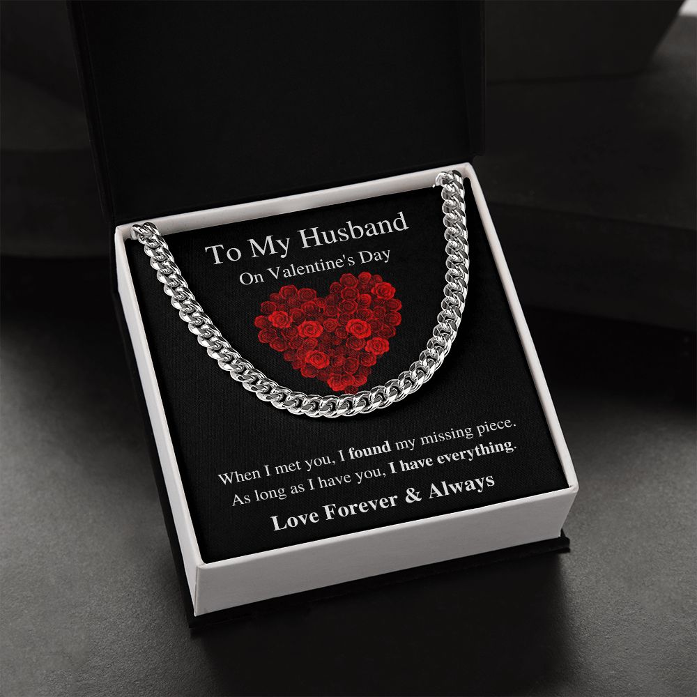 To My Husband - Valentine's Cuban Link Chain