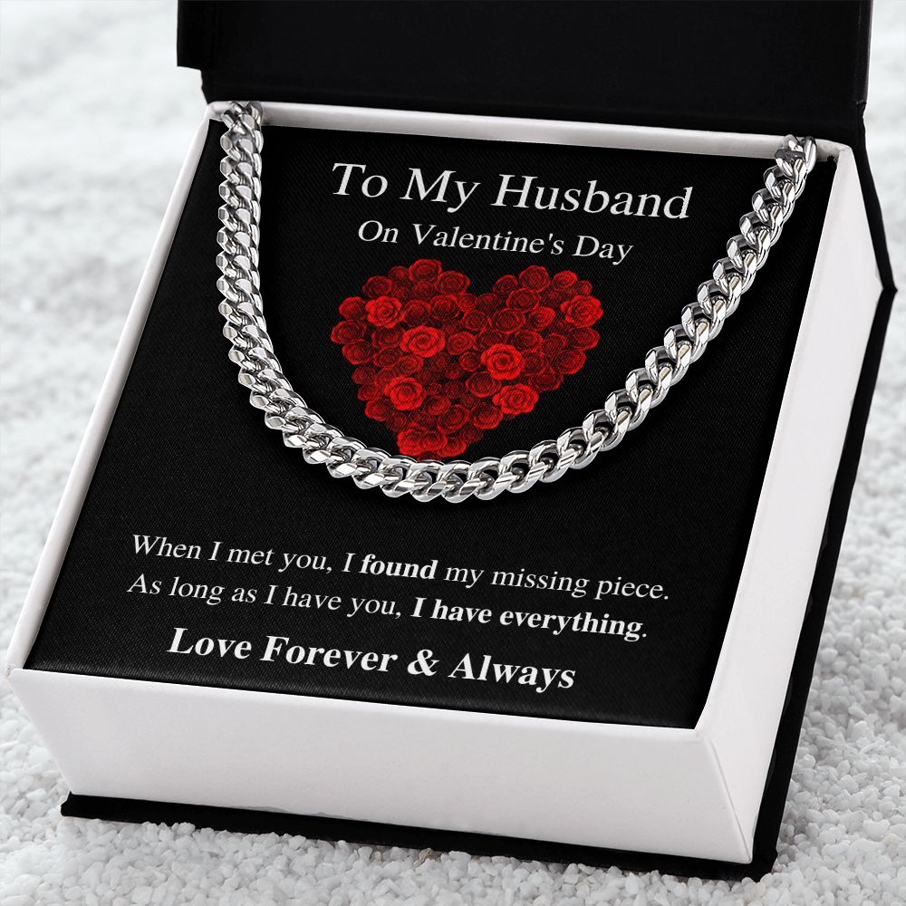 To My Husband - Valentine's Cuban Link Chain
