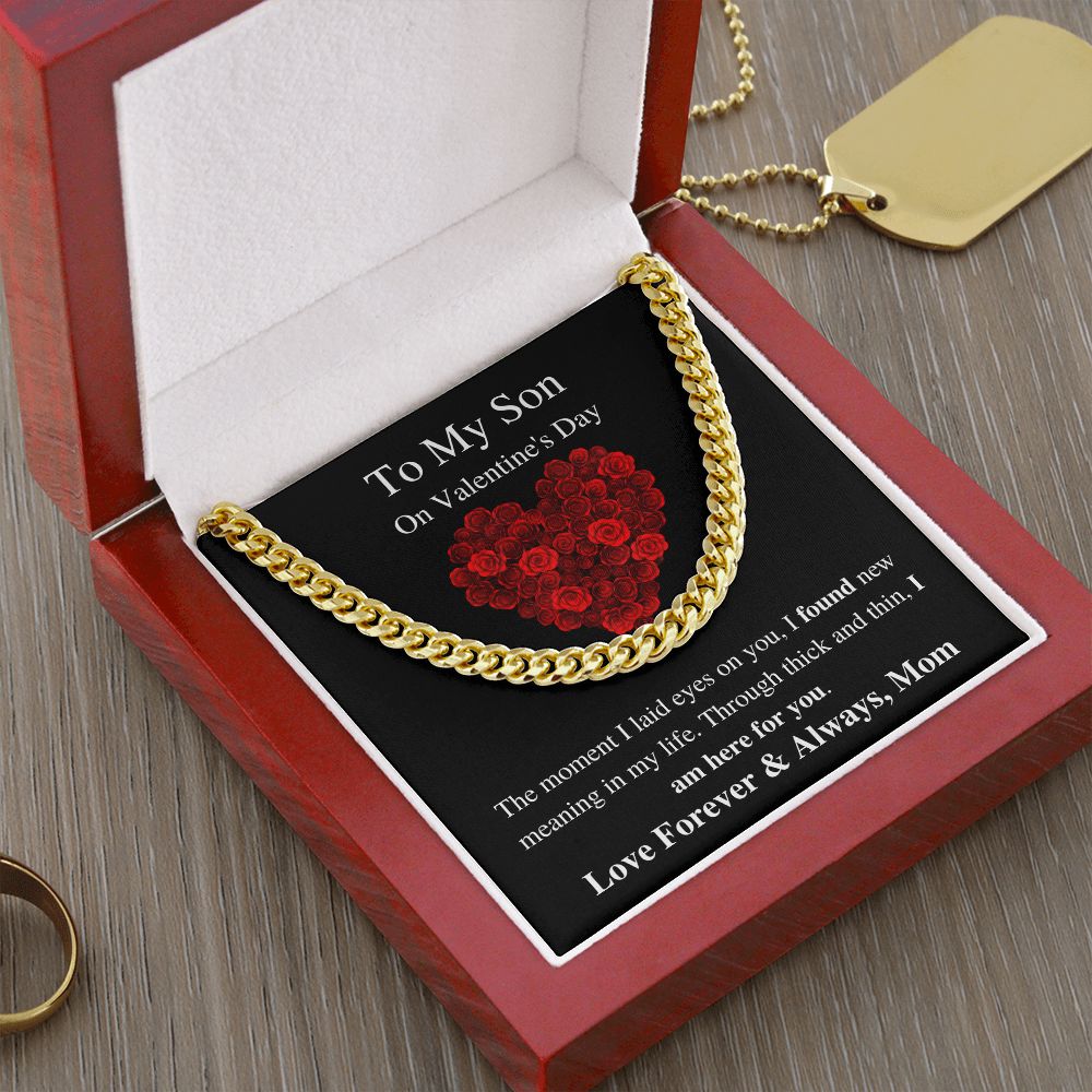 To My Son From Mom - Valentine's Cuban Link Chain