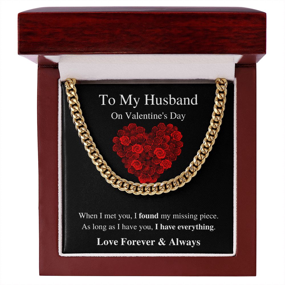 To My Husband - Valentine's Cuban Link Chain