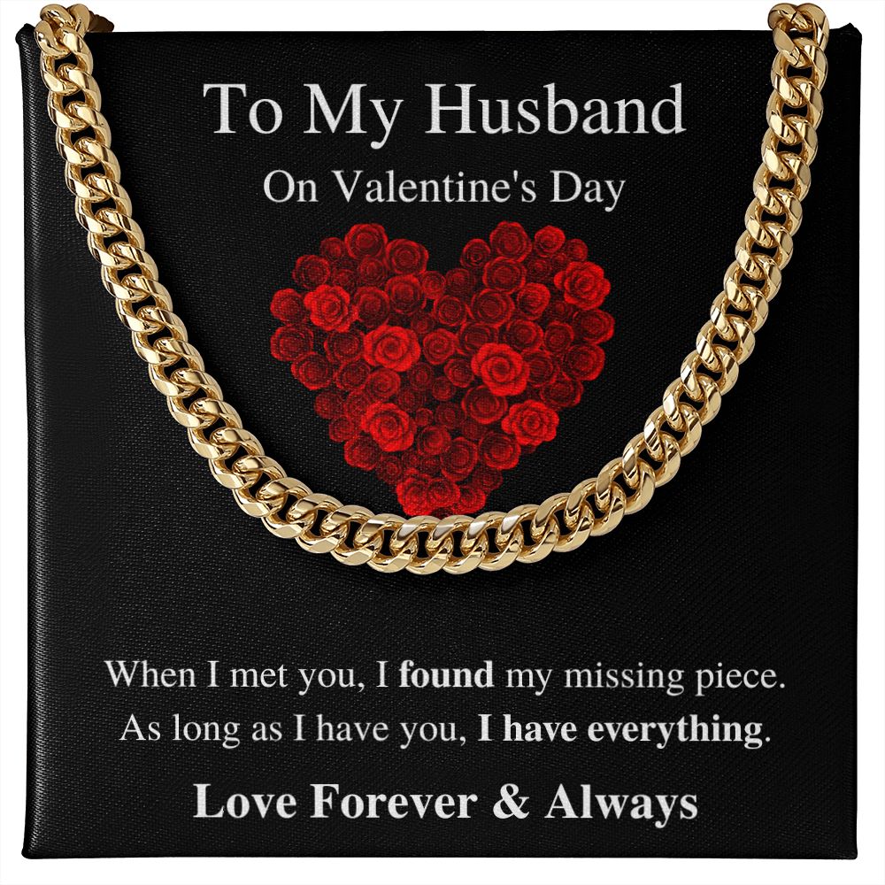 To My Husband - Valentine's Cuban Link Chain
