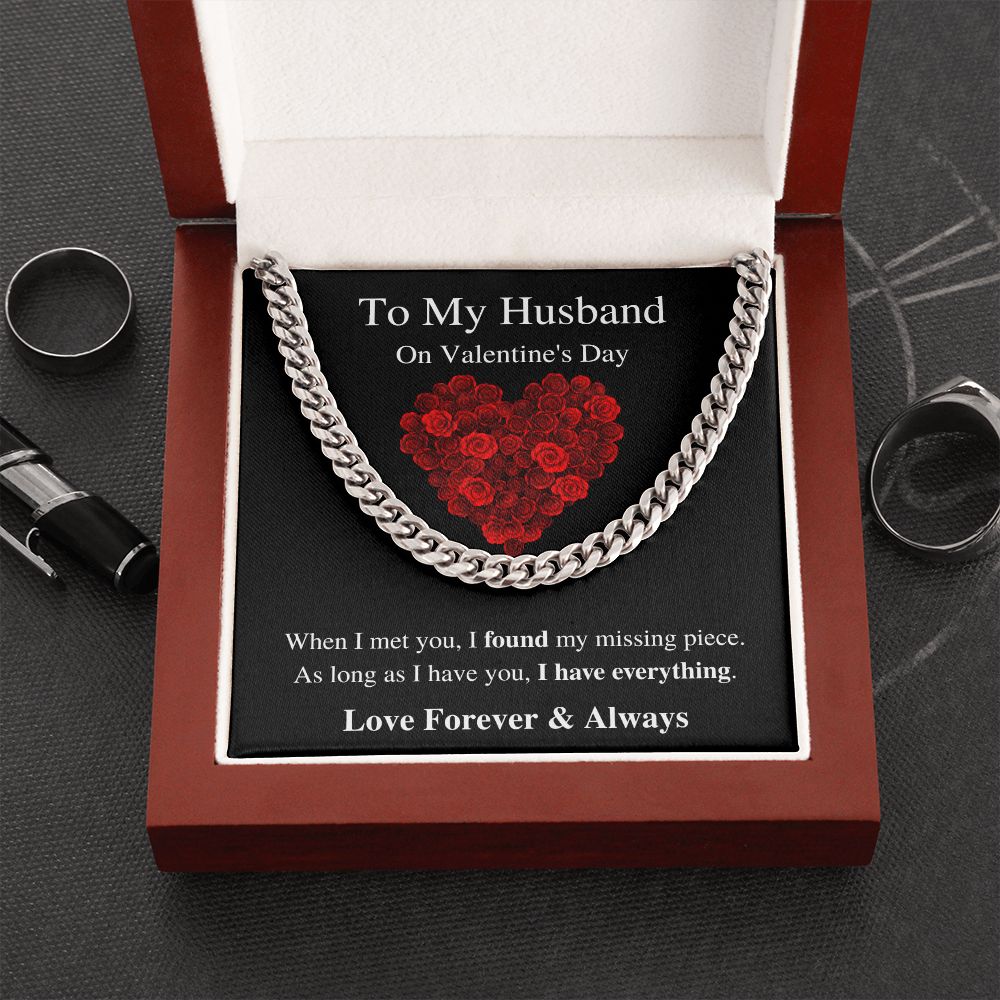 To My Husband - Valentine's Cuban Link Chain
