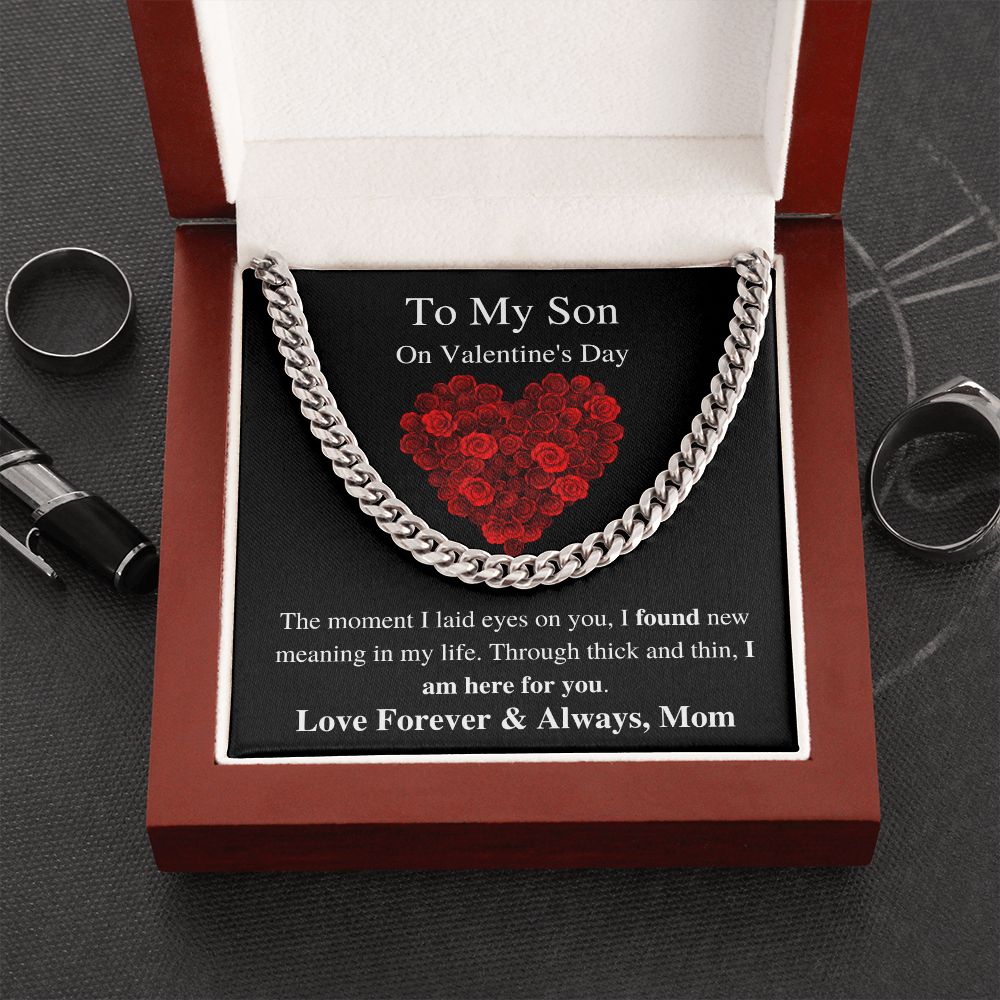 To My Son From Mom - Valentine's Cuban Link Chain