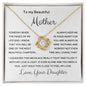To My Beautiful Mother - Feel My Love - Mother's Day Love Knot Necklace