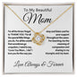 To My Beautiful Mom - Triumph & Tears - Love Knot Necklace