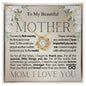 To My Beautiful Mother - My World - Birthday Mother's Day Love Knot Necklace