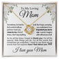 To My Loving Mom - I Love You - Mother's Day Love Knot Necklace