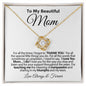To My Beautiful Mom - You Listen - Love Knot Necklace