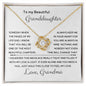 To My Beautiful Granddaughter - Feel My Love - Love Knot Necklace