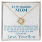 To My Beautiful Mom - Like No Other - Love Knot Necklace
