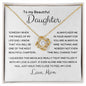 To My Beautiful Daughter - Feel My Love - Love Knot Necklace