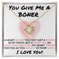 You Give Me A Boner - Heart Throb - Valentine's Love Knot Necklace