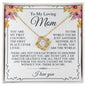 To My Mom - You Are The World - Love Knot Necklace