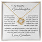 To My Beautiful Granddaughter - Feel My Love - Love Knot Necklace