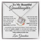 To My Beautiful Granddaughter From Grandma - Love Knot Necklace