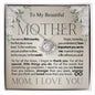 To My Beautiful Mother - My World - Birthday Mother's Day Love Knot Necklace