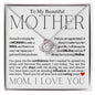 To My Beautiful Mother - Raise A Man - Mother's Day Love Knot Necklace